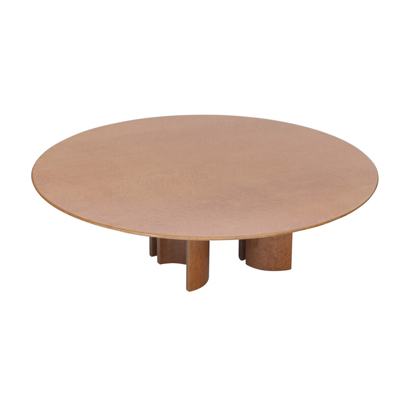 Table Basse Ronde en érable de Giovanni Offredi - 1980