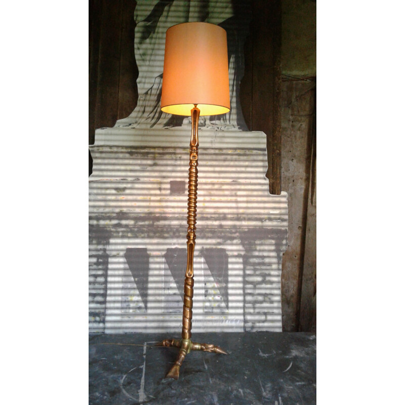 Vintage copper floor lamp - 1950s
