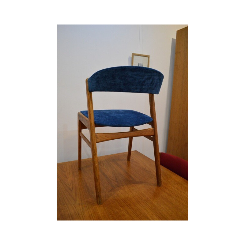 2 blue Scandinavian chairs, Kai KRISTIANSEN - 1960s