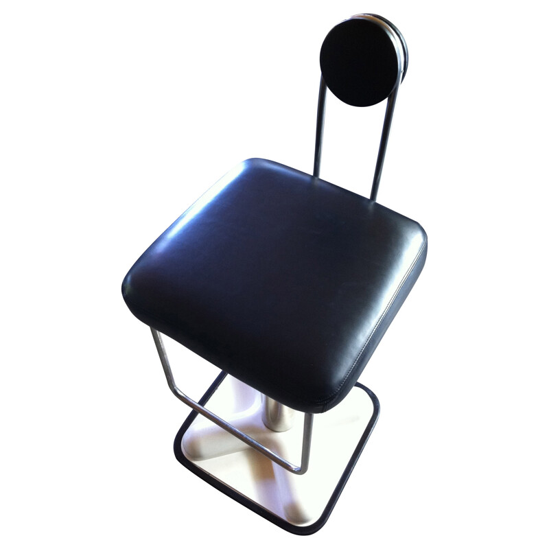 Black bar stool "Birillo", Joe COLOMBO - 1970s