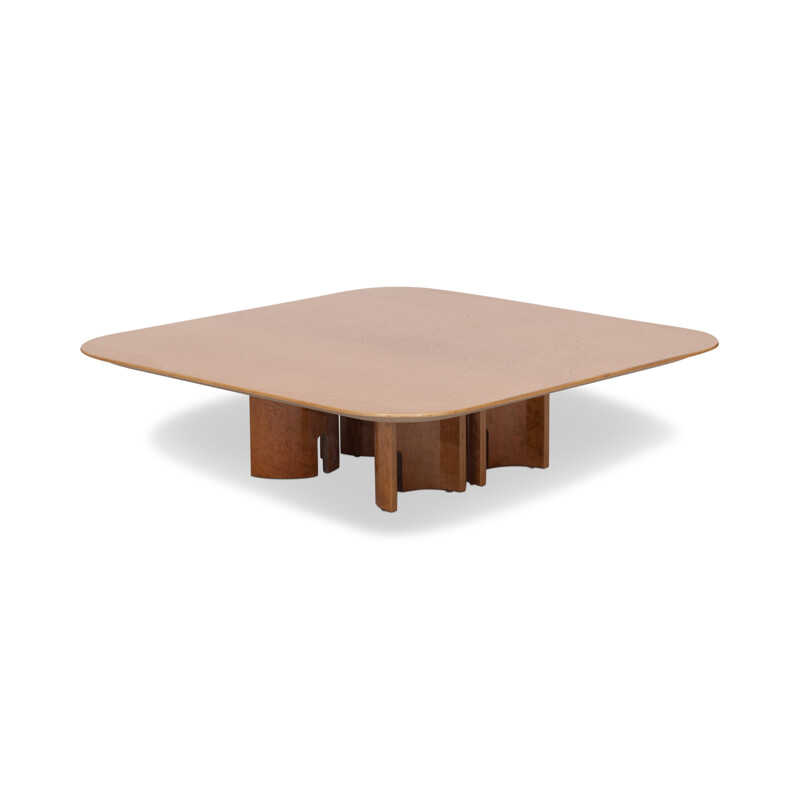 Square vintage coffee table by Giovanni Offredi for Saporiti, 1980