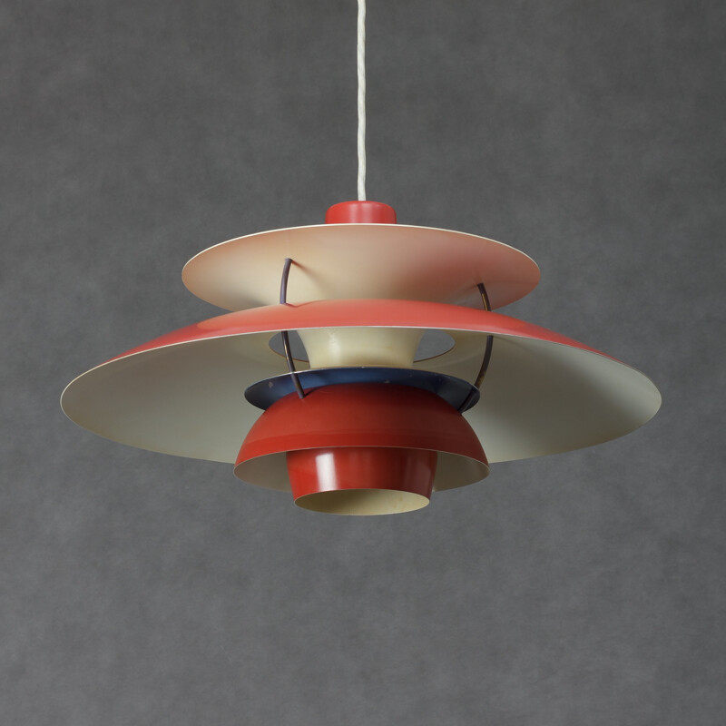 Red PH5 hanging lamp by Poul Henningsen for Louis Poulsen - 1950s