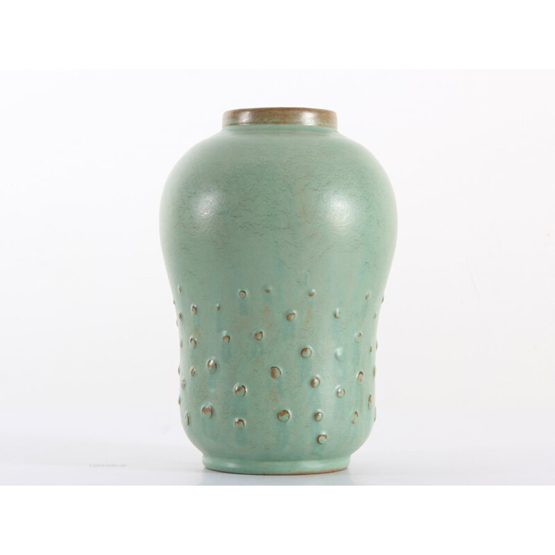 Vase gourde scandinave vintage en céramique de Ewald Dahlskog pour Bo Fajans, 1960