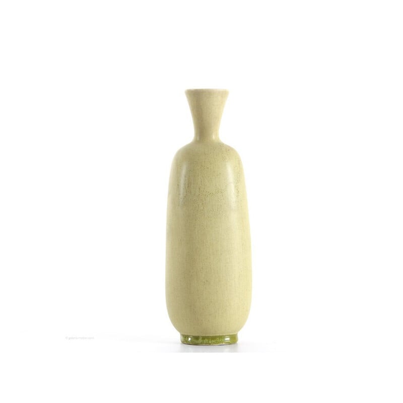 Scandinavian vintage yellow ceramic vase by Berndt Friberg for Gustavsberg, 1960