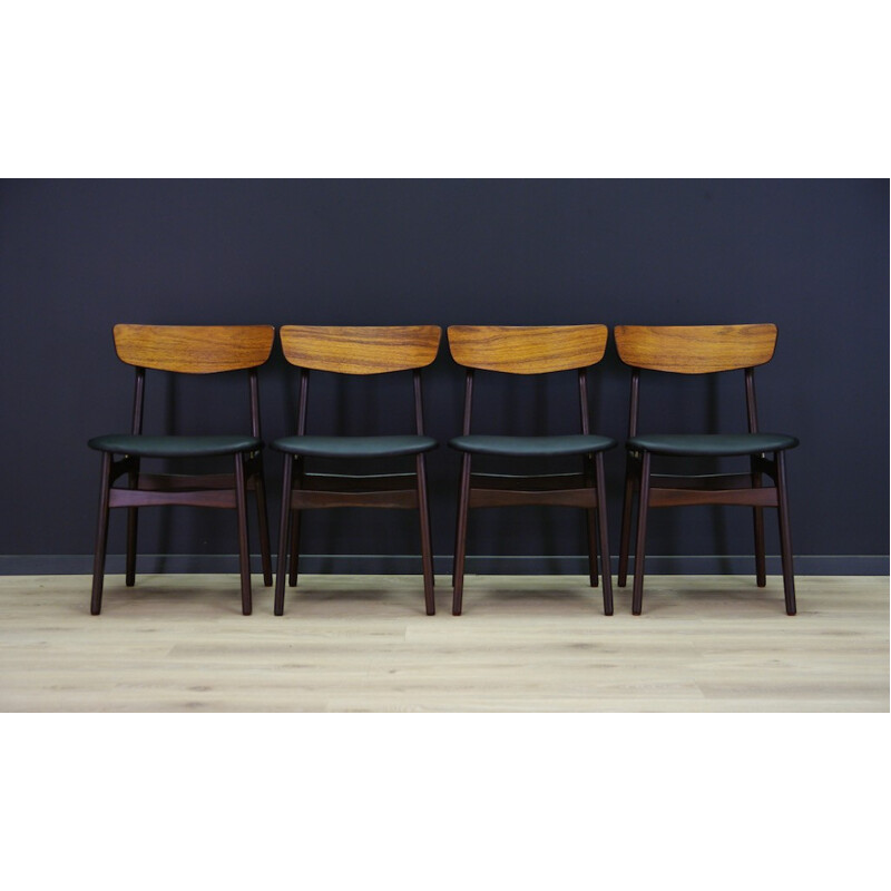 Suite de 4 chaises Retro en palissandre de Schonning&Elgaard - 1960 