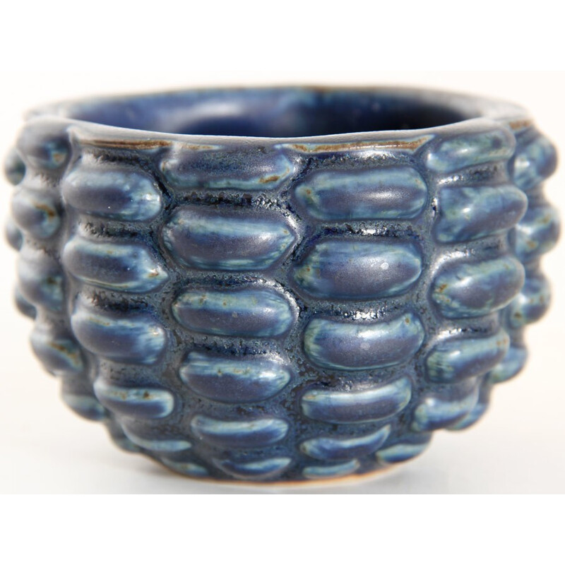 Scandinavian ceramic small blue bowl by Axel Salto - 1930