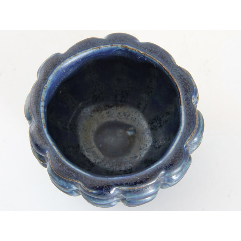 Céramique scandinave petit bol bleu de Axel Salto - 1930