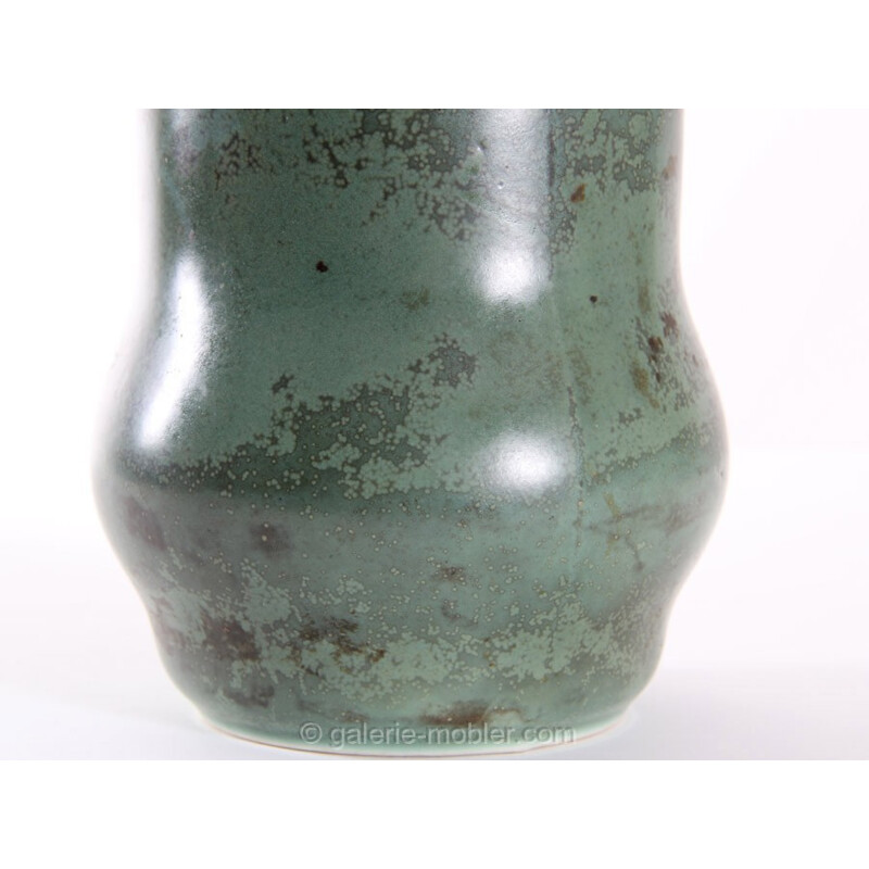 Vase vert bronze scandinave vintage en céramique pour Arabia, 1940