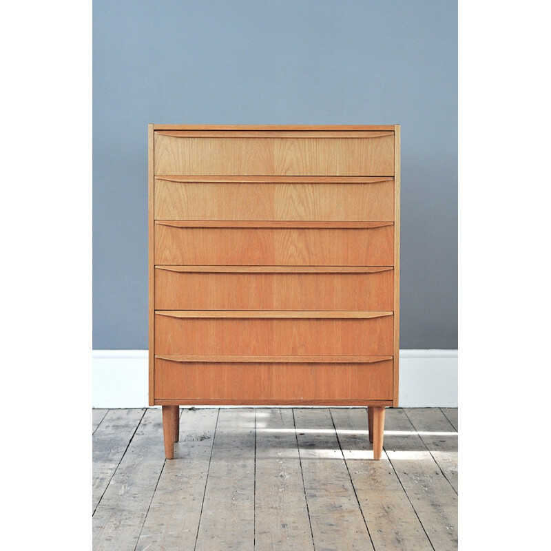 Large Vintage Chest of Drawers in Oak - 1960s