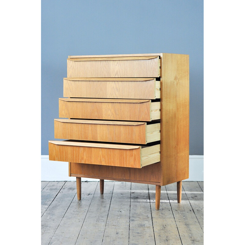 Large Vintage Chest of Drawers in Oak - 1960s
