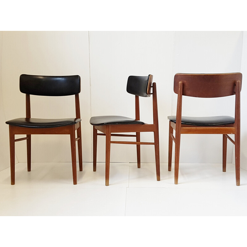 Suite of 3 Scandinavian chairs by S. Chrobat for Sax - 1960s