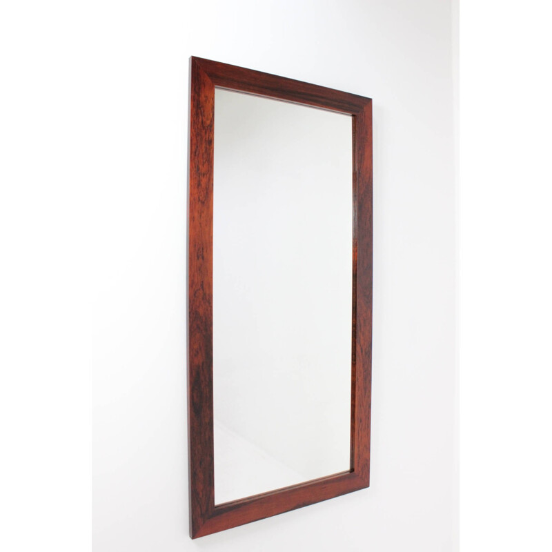 Danish Rectangular Rosewood Mirror - 1960s