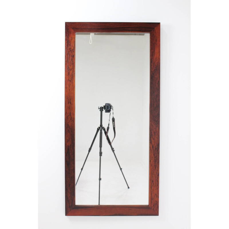 Danish Rectangular Rosewood Mirror - 1960s