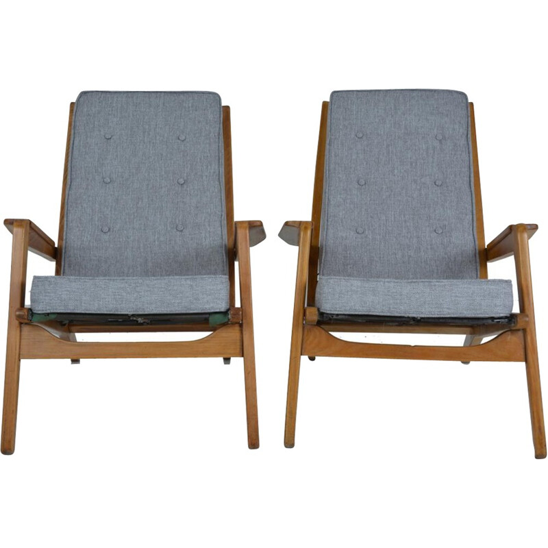 Pair of "FS 105" armchairs by Pierre Guariche for Airborne - 1950s