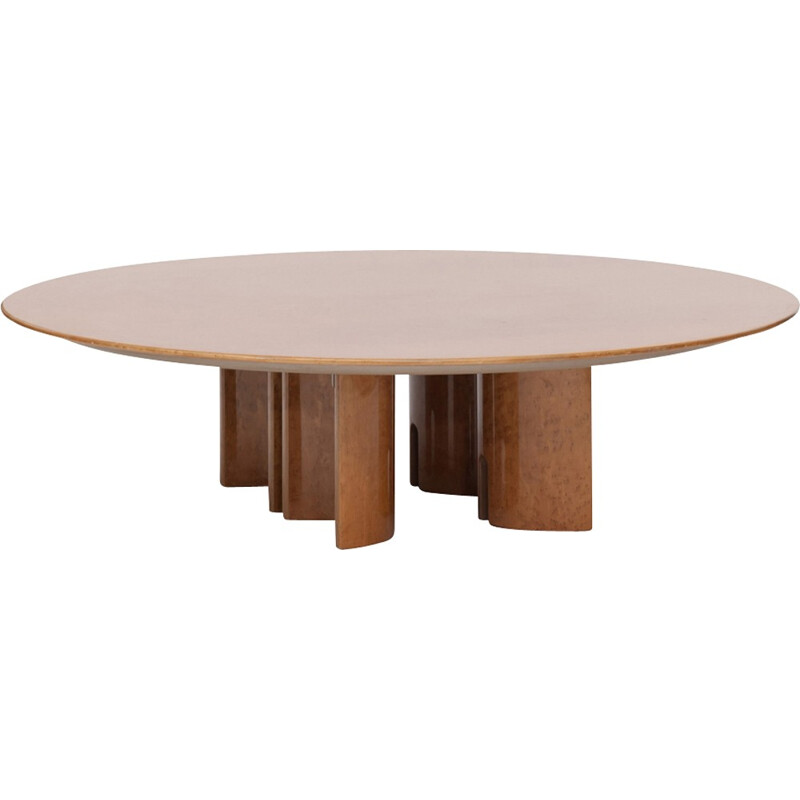 Table Basse Ronde en érable de Giovanni Offredi - 1980