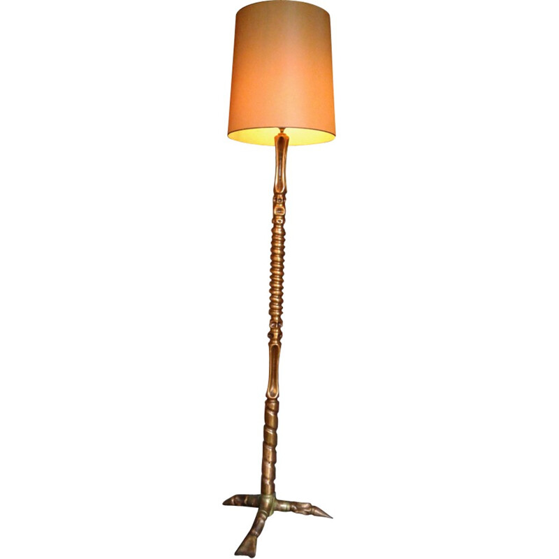 Vintage copper floor lamp - 1950s