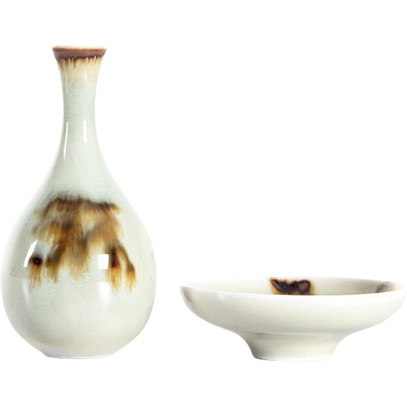 Vintage ceramic vase and bowl by Rörstrand, 1960