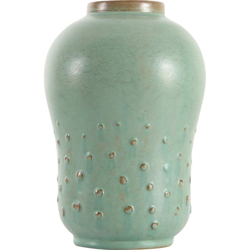 Scandinavian vintage ceramic gourd vase by Ewald Dahlskog for Bo Fajans, 1960