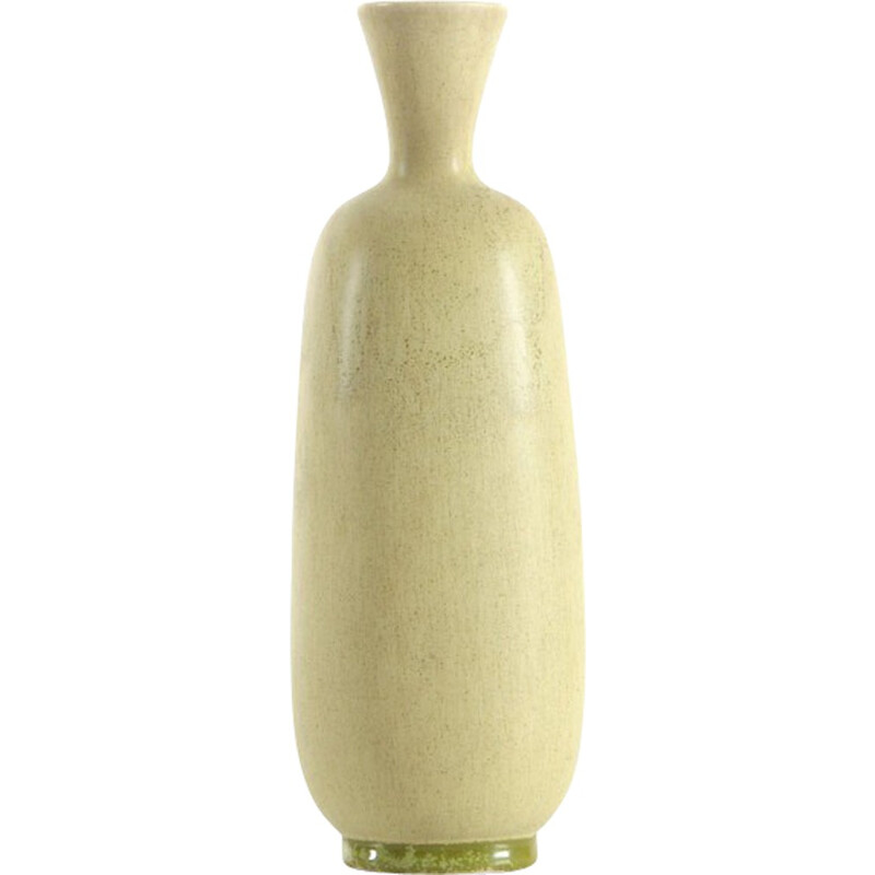 Scandinavian vintage yellow ceramic vase by Berndt Friberg for Gustavsberg, 1960