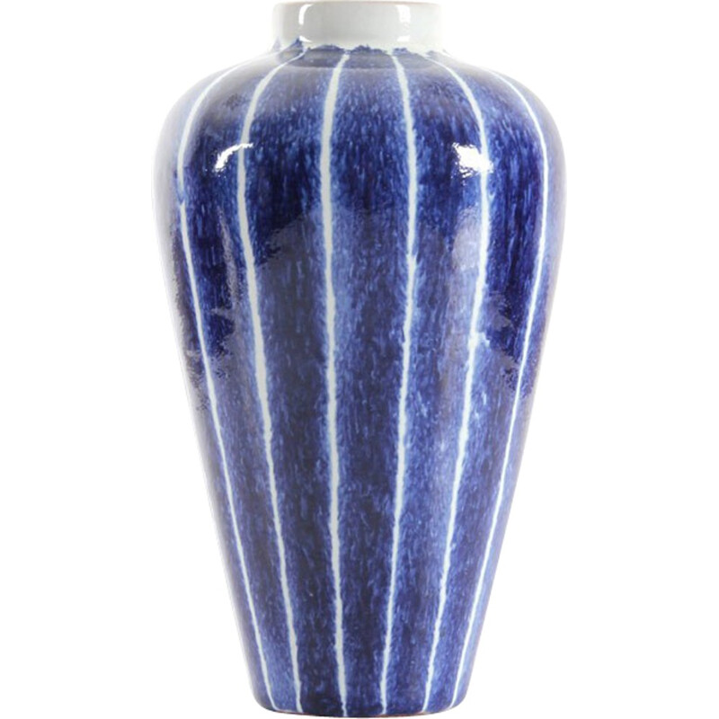 Scandinavian ceramic: striped vase by Ingrid Atterberg for Upsala Ekeby - 1960s