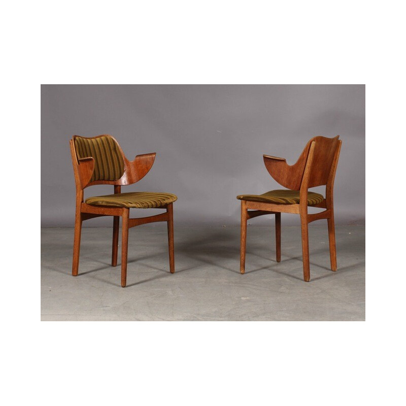 Pair of mid century modern Scandinavian chairs, Hans OLSEN - 1950s