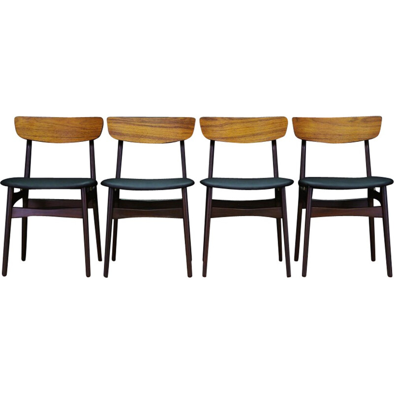 Suite de 4 chaises Retro en palissandre de Schonning&Elgaard - 1960 