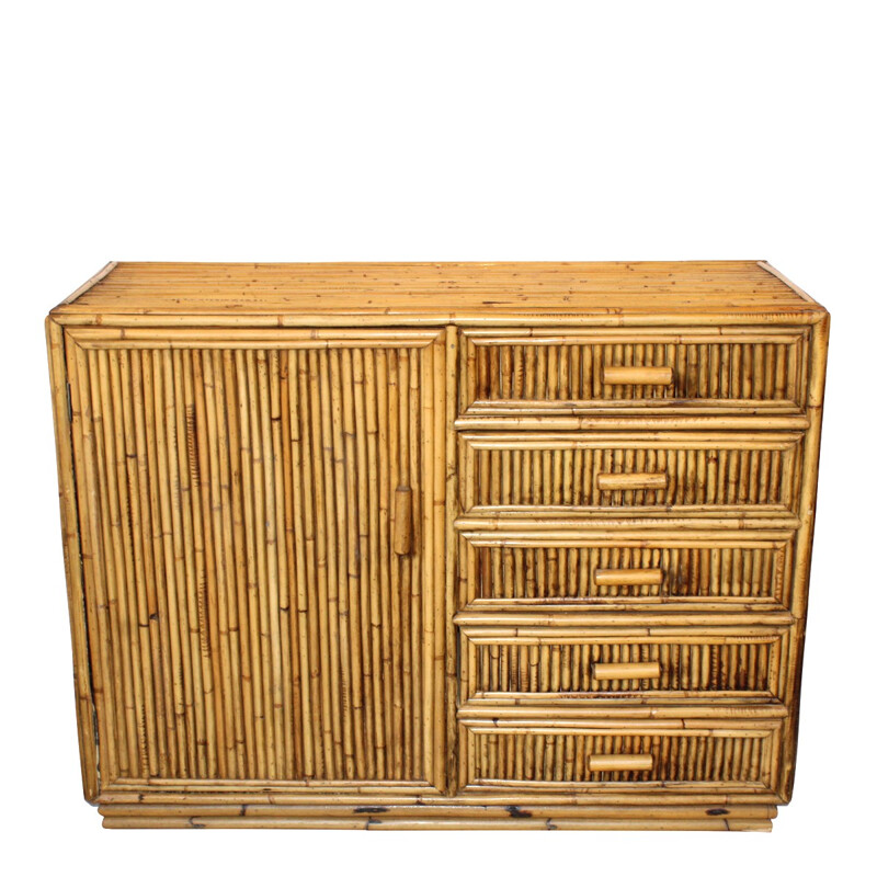 Bamboo dresser vintage - 1960s