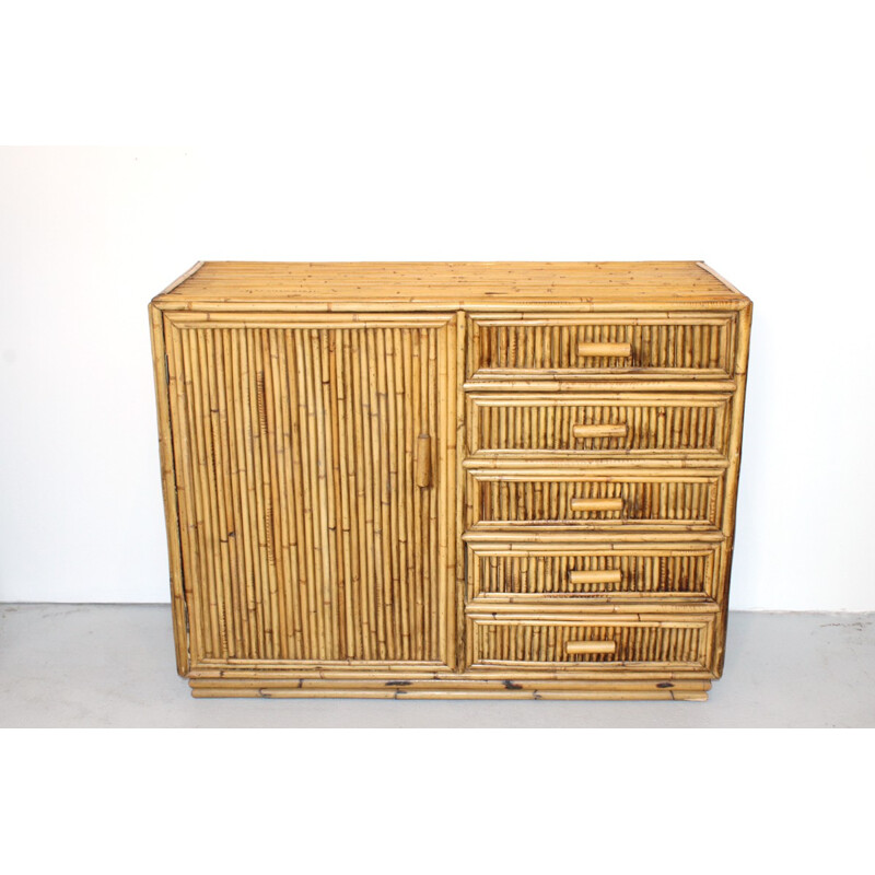 Bamboo dresser vintage - 1960s