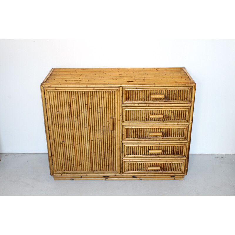 Bamboo dresser vintage - 1960s