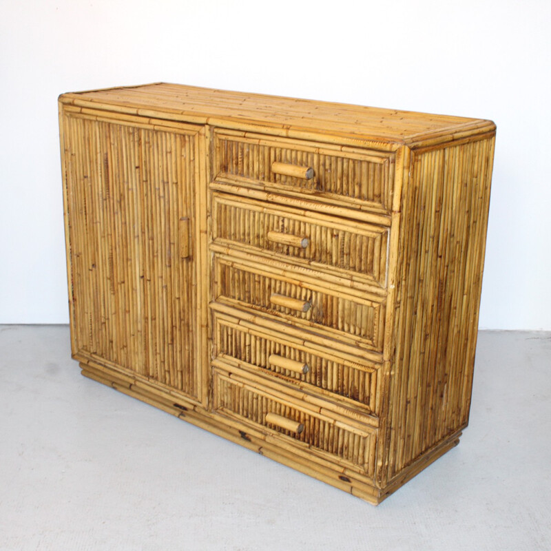 Bamboo dresser vintage - 1960s