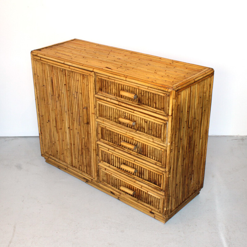 Bamboo dresser vintage - 1960s