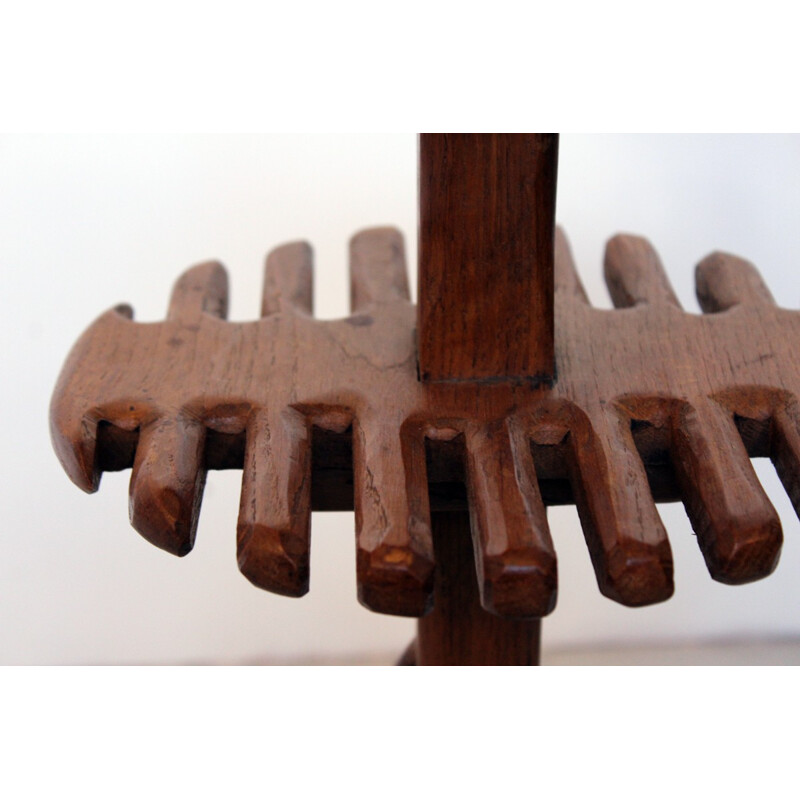 Brutalist ashtray in solid oak - 1950s