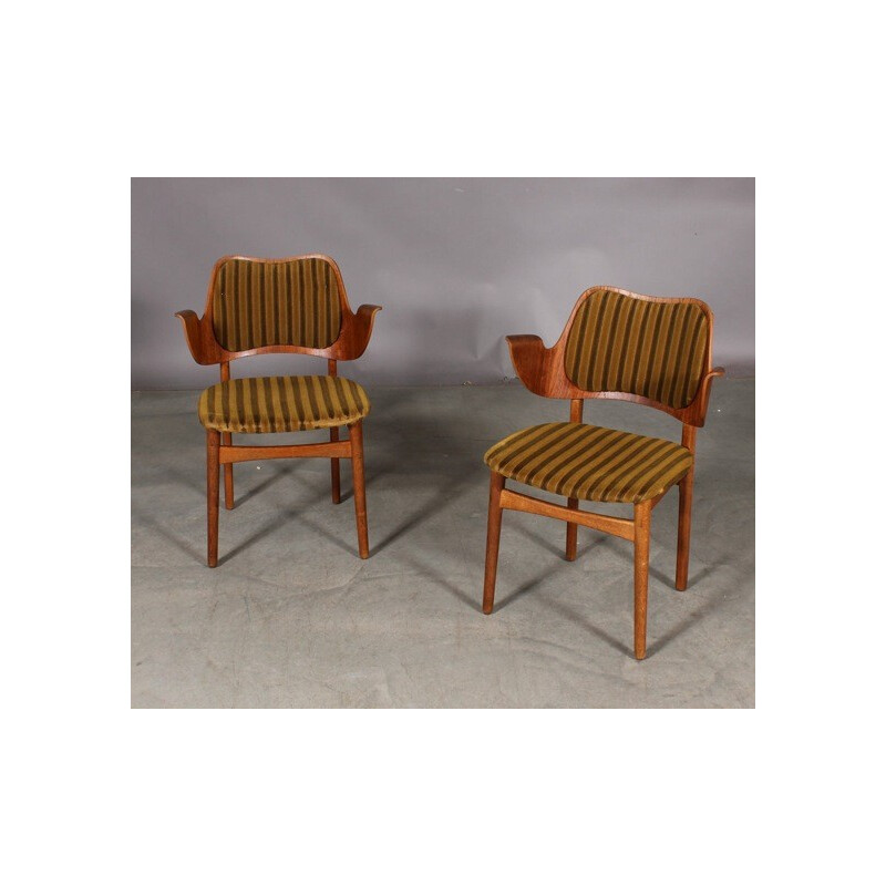 Pair of mid century modern Scandinavian chairs, Hans OLSEN - 1950s