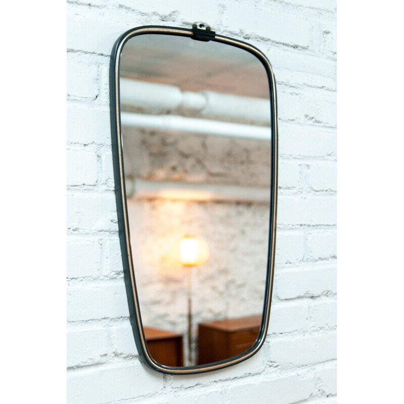 Rearview mirror black and gold Vintage - 1960s