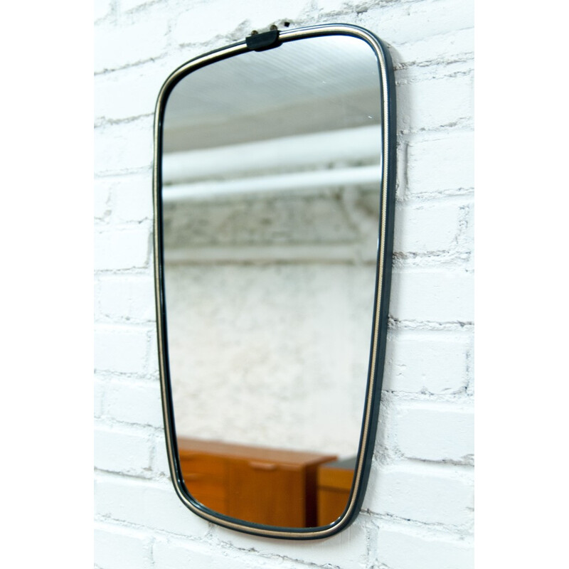 Rearview mirror black and gold Vintage - 1960s