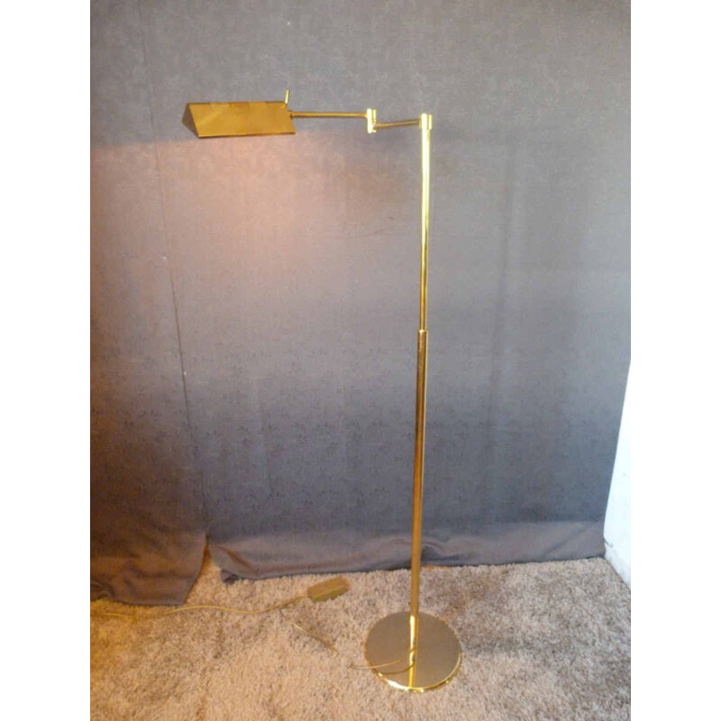 Reading light Floor lamp post in brass - 1980s