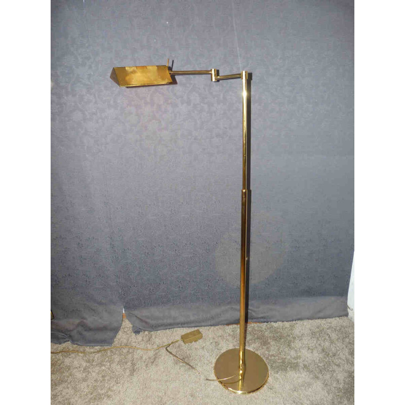Reading light Floor lamp post in brass - 1980s
