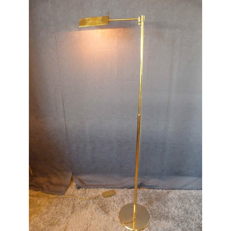 Reading light Floor lamp post in brass - 1980s