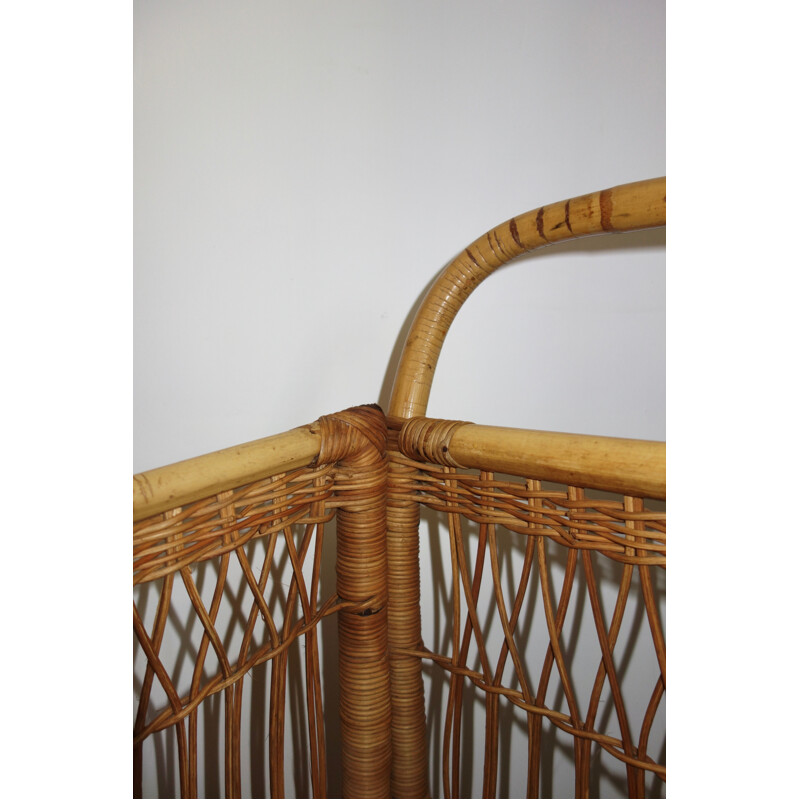 Cradle vintage rattan - 1960s