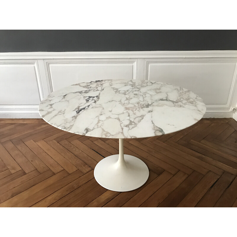 Vintage table by Eero Saarinen Arabescato marble for Knoll International - 1960s