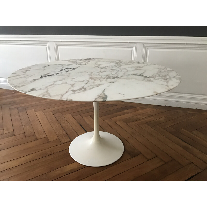 Vintage table by Eero Saarinen Arabescato marble for Knoll International - 1960s