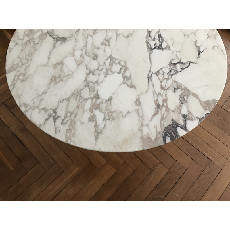 Table vintage en marbre "arabescato" par Eero Saarinen pour Knoll international - 1960