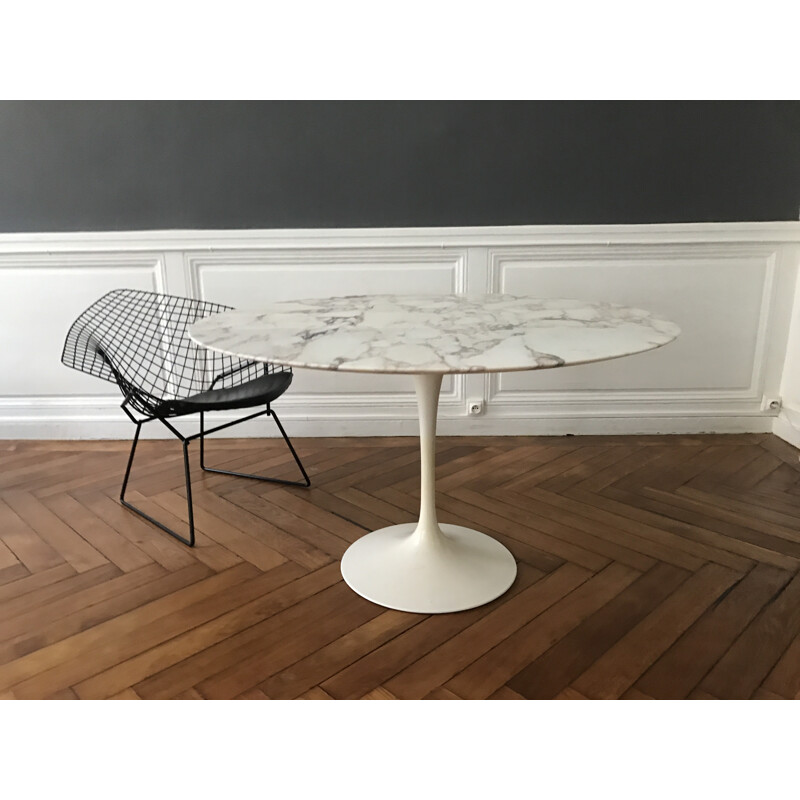 Vintage table by Eero Saarinen Arabescato marble for Knoll International - 1960s