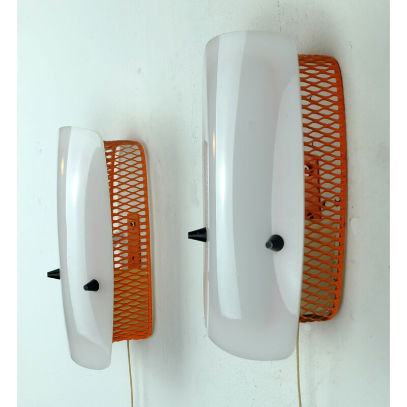 Set of 2 vintage wall lamps in metal - 1950s