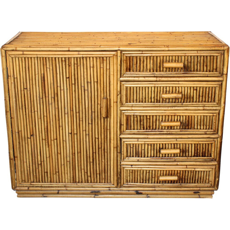 Bamboo dresser vintage - 1960s