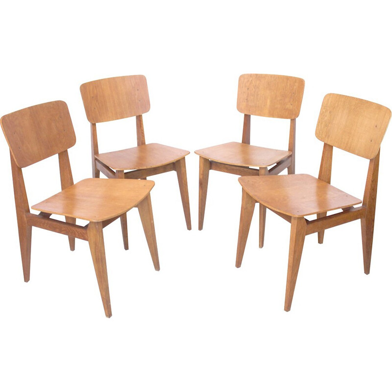 Suite de 4 chaises de Marcel Gascoin pour ARHEC-SICAM - 1950