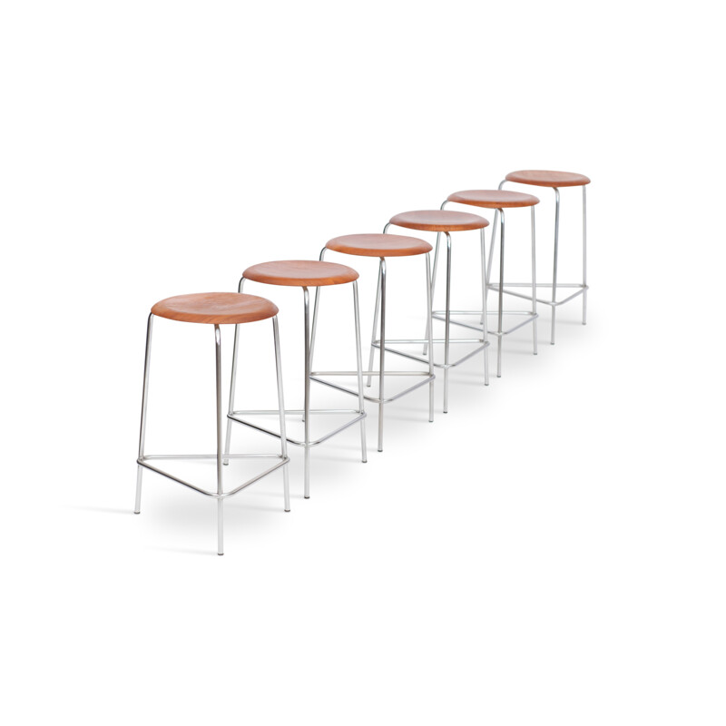 Set Of 6 Rare Dot Stools, Arne Jacobsen - 1968