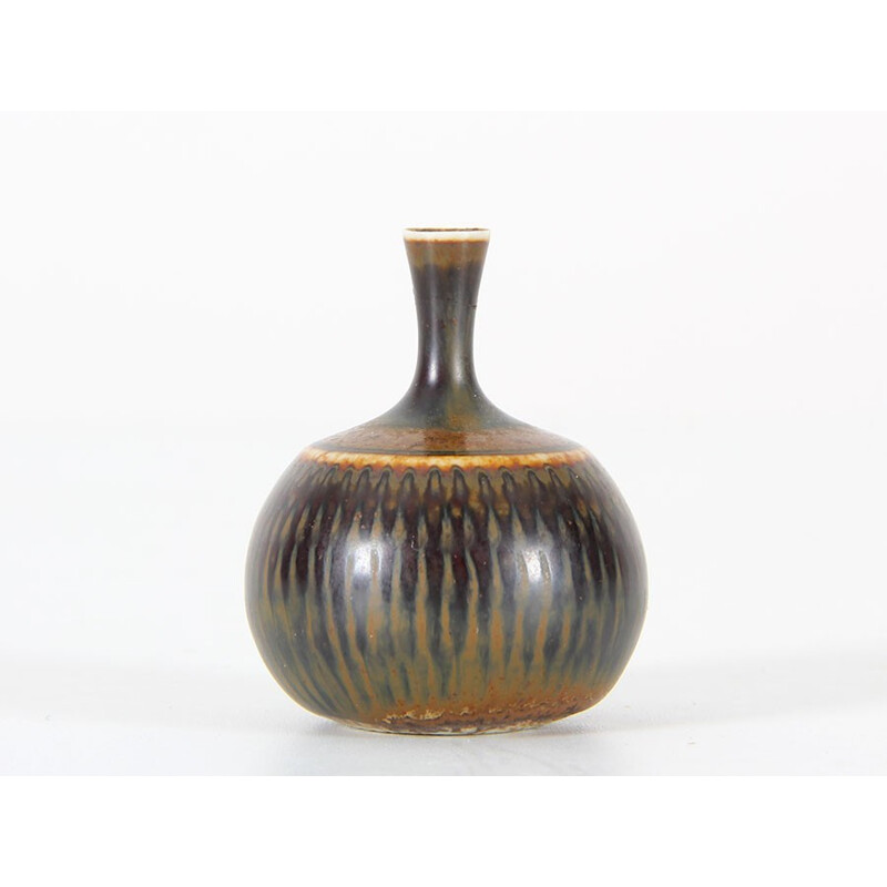 Miniature brown vase by Stalhane - 1960s