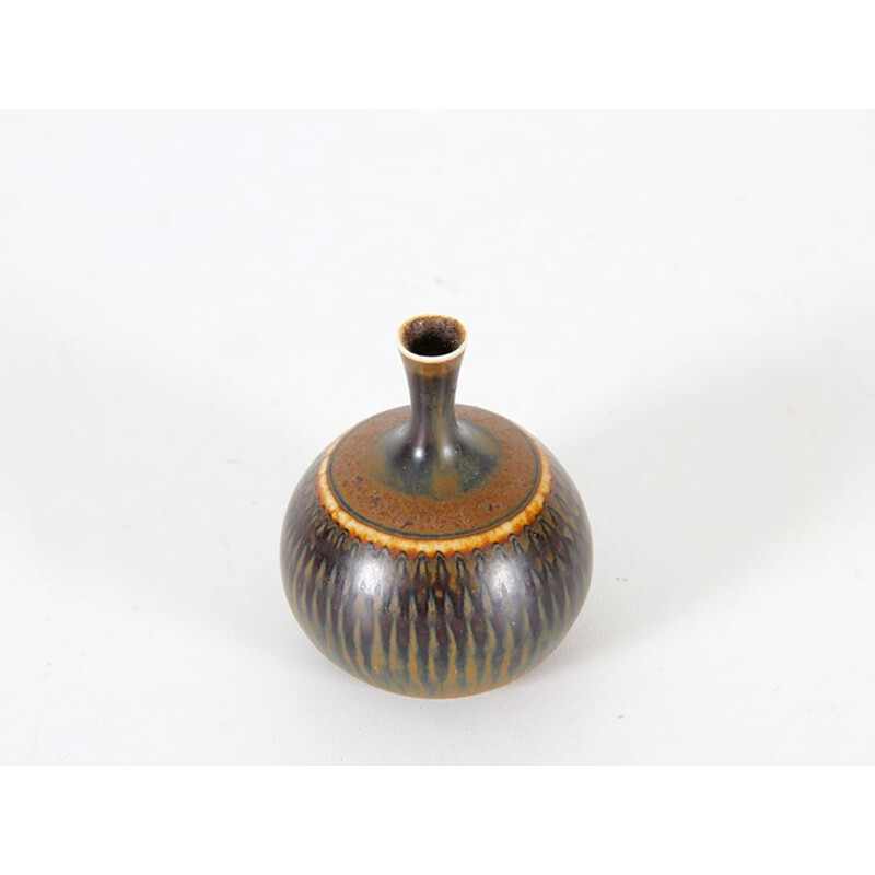 Miniature brown vase by Stalhane - 1960s