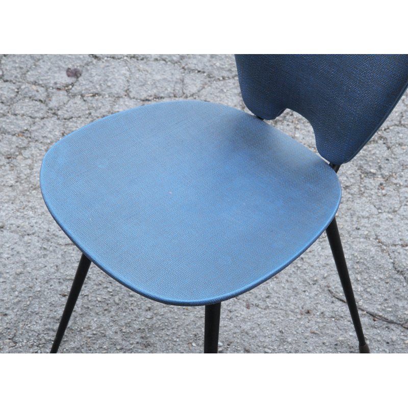 Pair of chairs blue by Hitier - 1960s